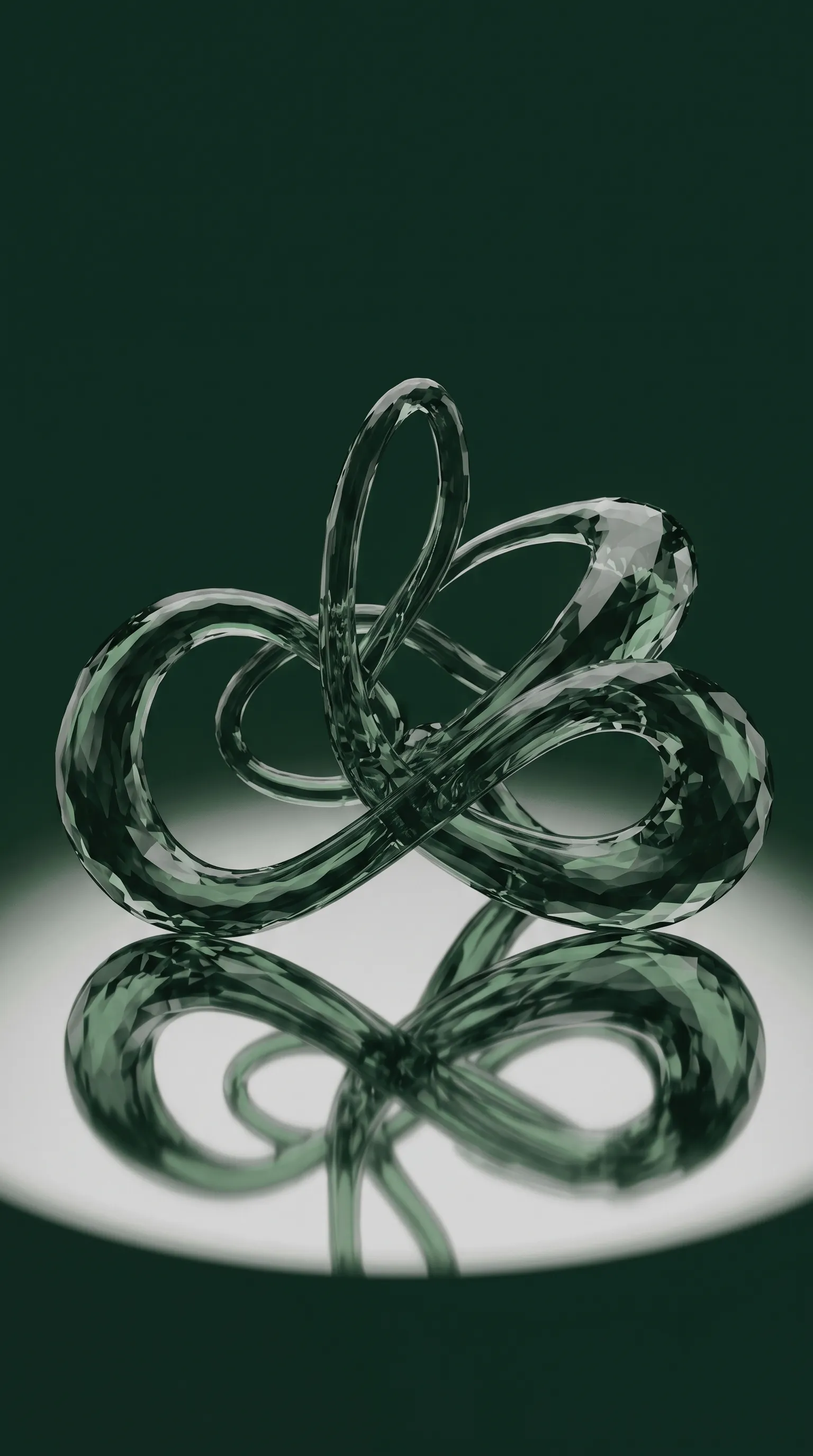 Escultura de cristal verde — Organic Mídia (Mobile)